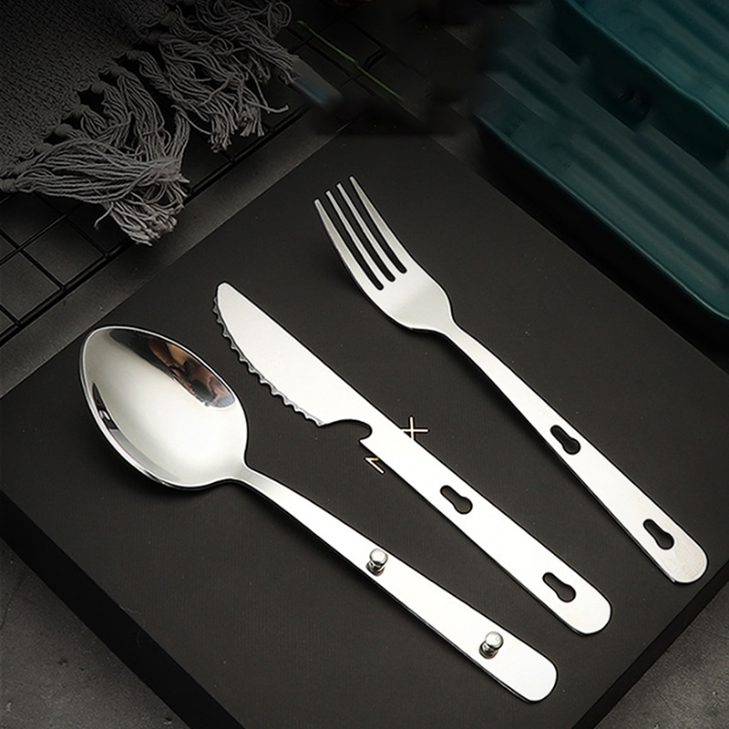 3pcs/set Portable Stainless St - Camping Cooking Knife Set ulasan dan harga
