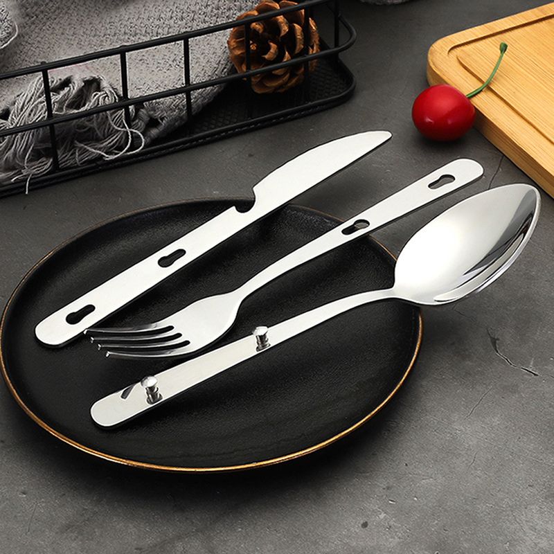 3pcs/set Portable Stainless St - Camping Cooking Knife Set ulasan dan harga
