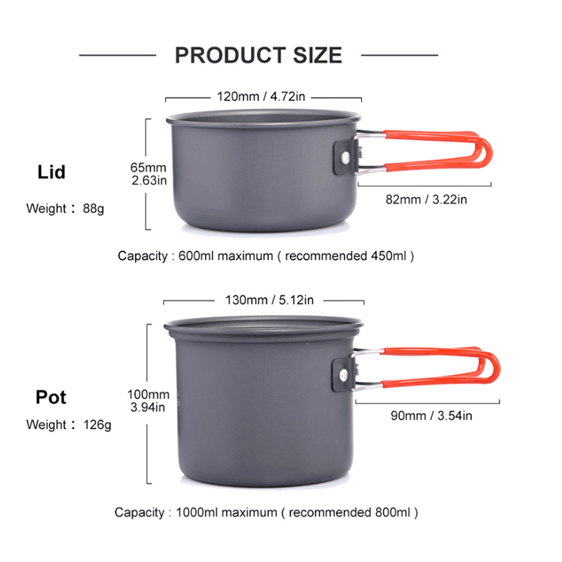 Widesea Ultralight Camping Coo - Camping Cooking Ware Set ulasan dan harga