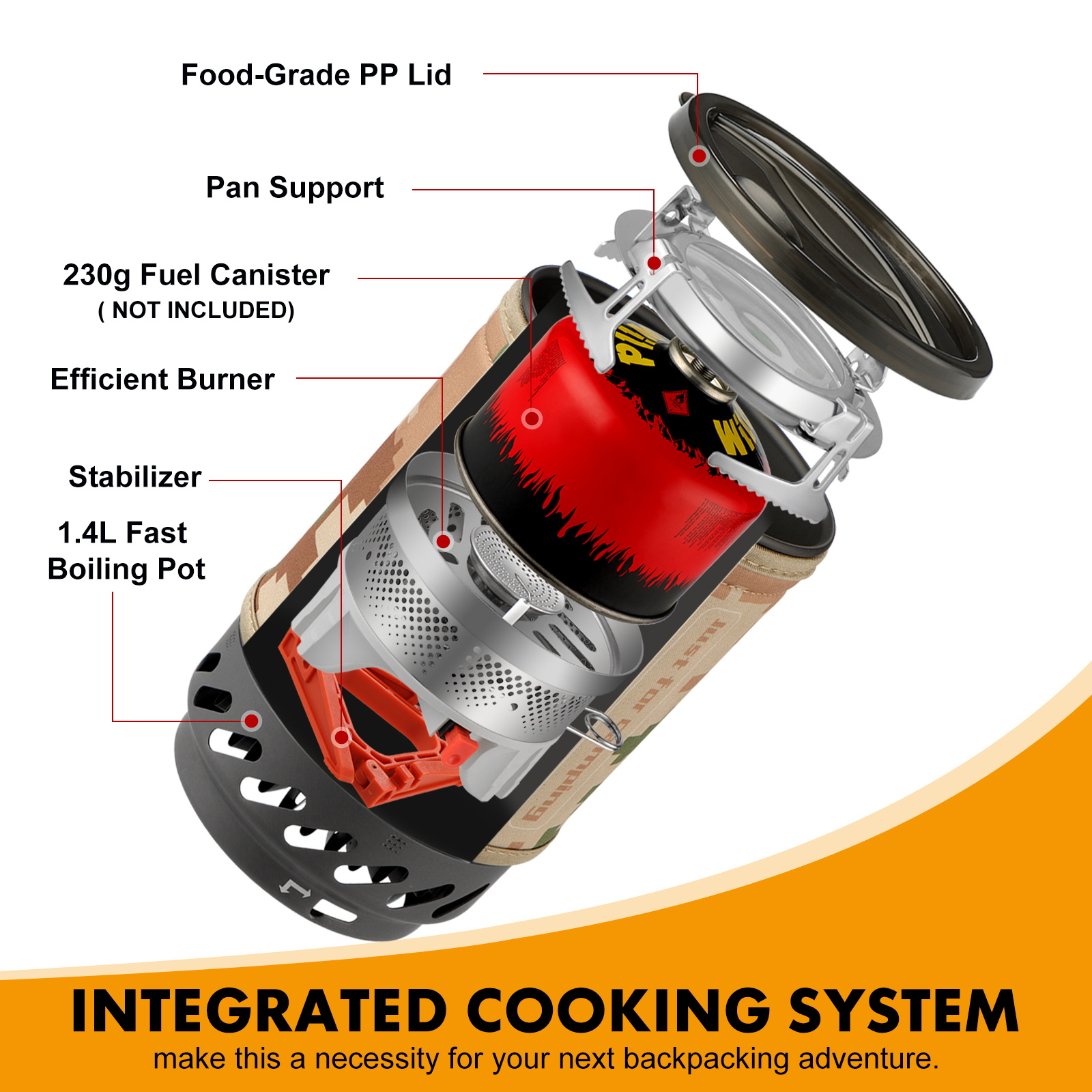 1.4L Portable Cooking System W - Camping Cooking Windshield ulasan dan harga