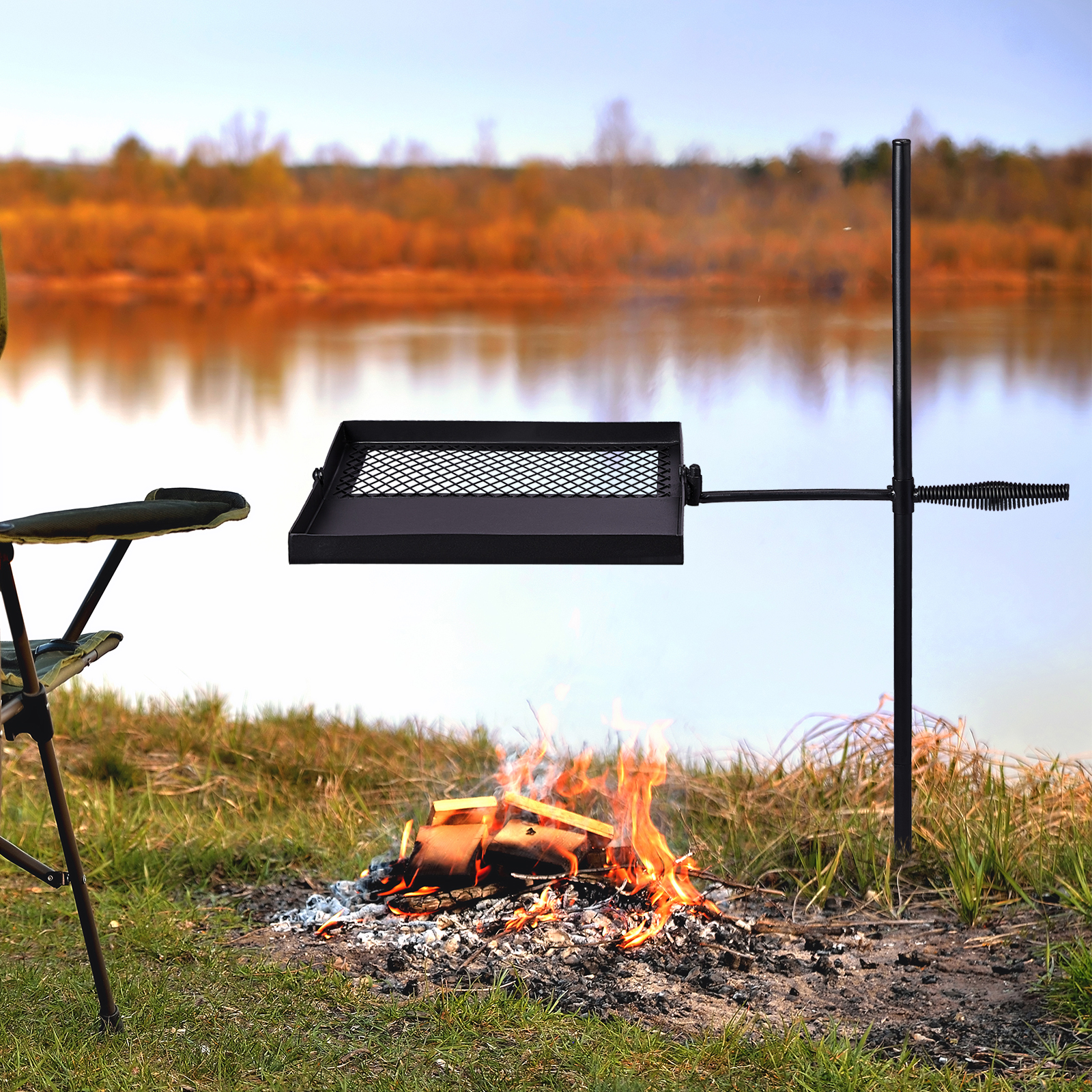 Folding Swivel Campfire Grill, - Camping Cooking Over Fire ulasan dan harga