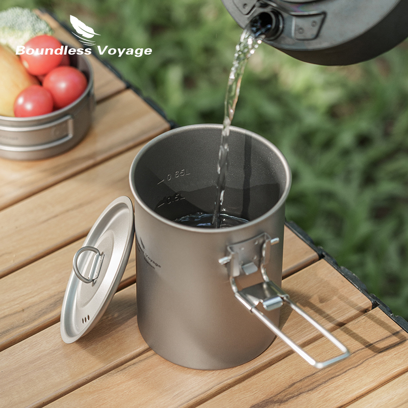 Boundless Voyage 900ml Titaniu - Camping Cooking Pot Stainless Steel ulasan dan harga