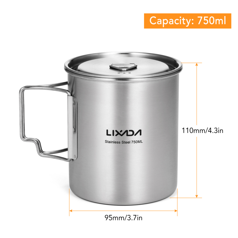 Lixada 750ml Cup Outdoor Stain - Camping Cooking Ware Set ulasan dan harga