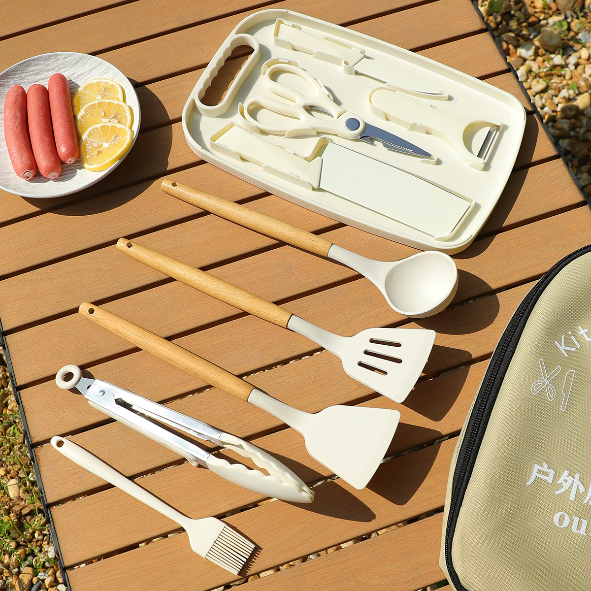 Portable Outdoor Picnic Set Kn - Camping Cooking Knife Set ulasan dan harga