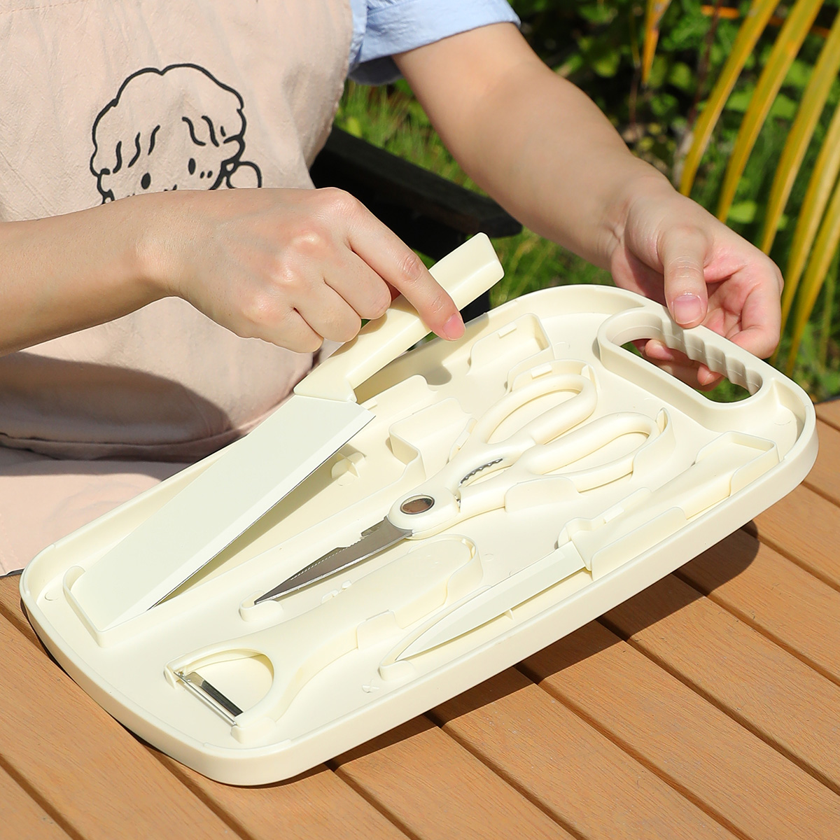 Portable Outdoor Picnic Set Kn - Camping Cooking Knife Set ulasan dan harga