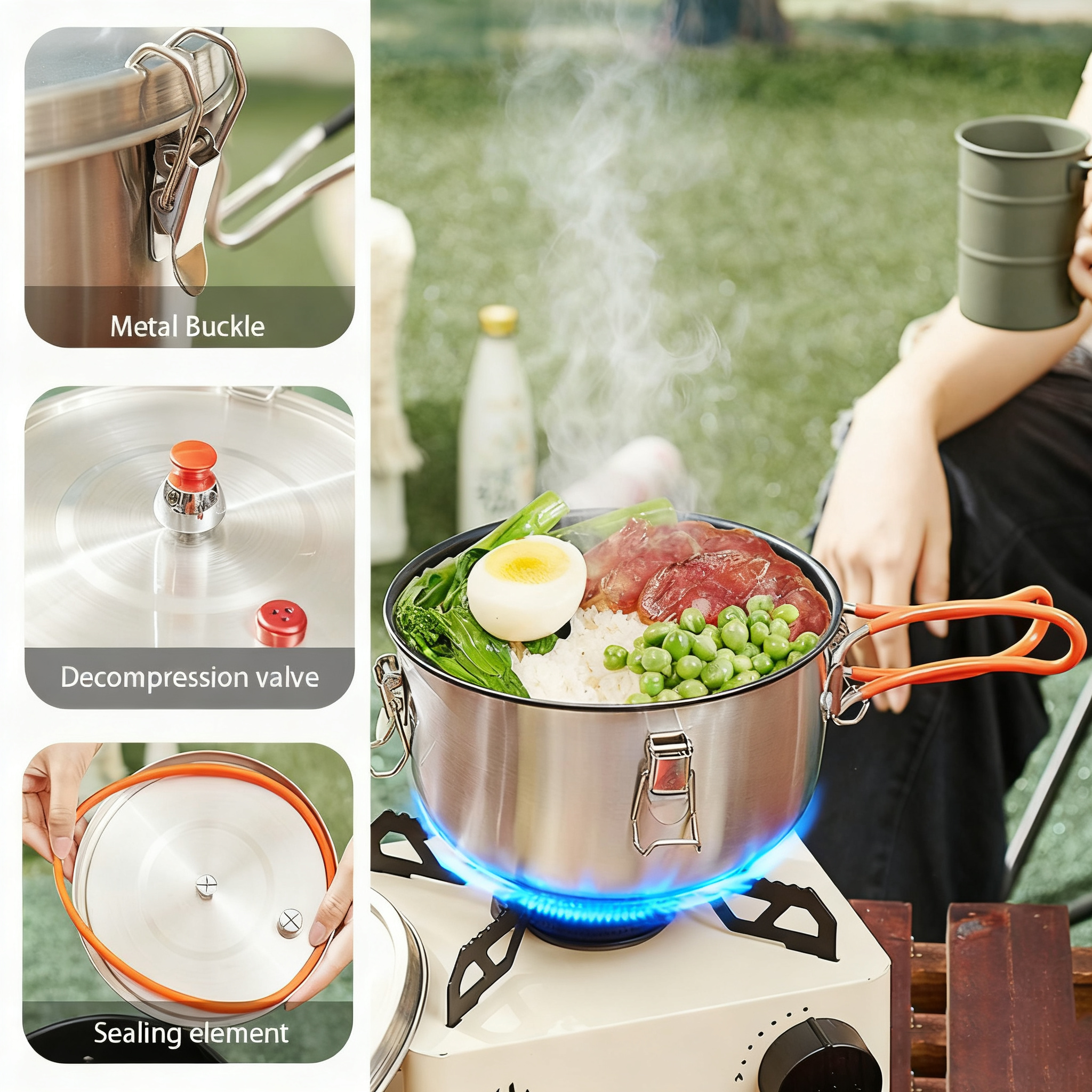Pandatou Portable High Altitud - Camping Cooking Pot Stainless Steel ulasan dan harga