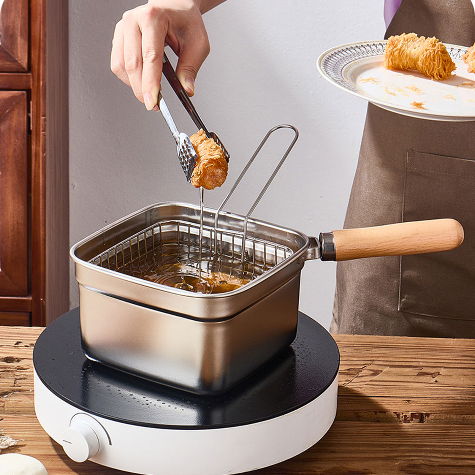 Mini Deep Fryer Pot for Campin - Camping Cooking Vegetables ulasan dan harga