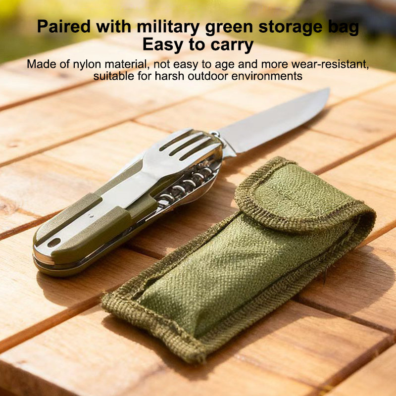 New Stainless Steel 7 In 1 Cam - Camping Cooking Knife Set ulasan dan harga