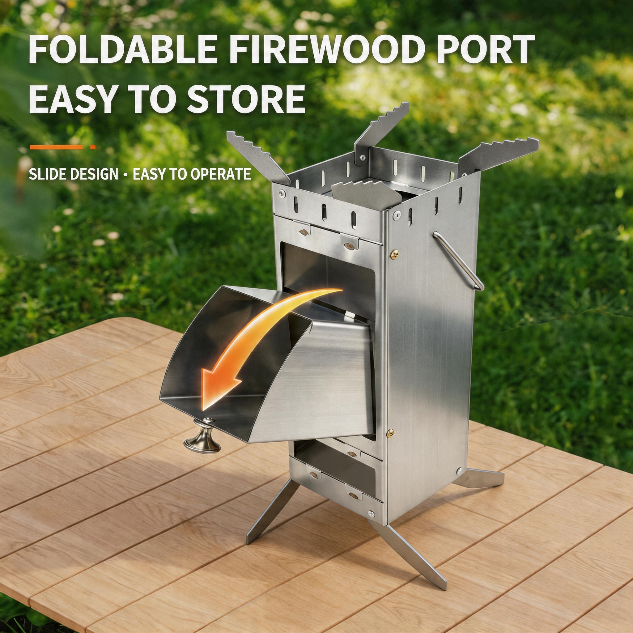 Portable Foldable Rocket Stove - Camping Cooking Heater ulasan dan harga