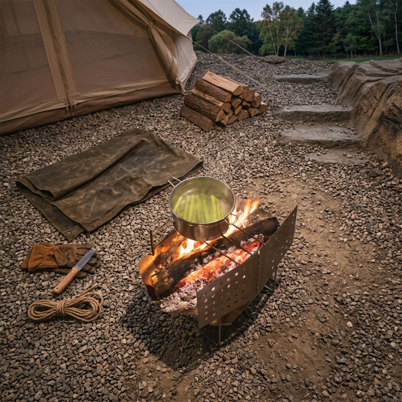 Foldable Stainless Steel Windb - Camping Cooking Windshield ulasan dan harga