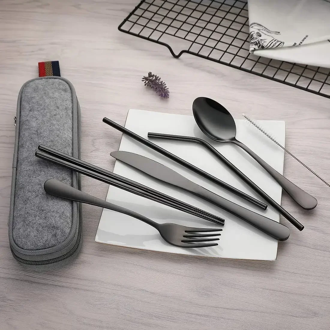 8Pcs/set Tableware Reusable Tr - Camping Cooking Knife Set ulasan dan harga