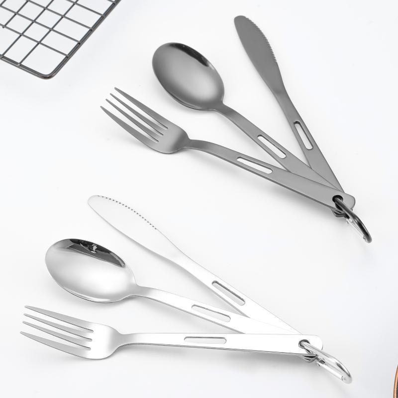 Outdoor Camping Cutlery Set 3P - Camping Cooking Knife Set ulasan dan harga