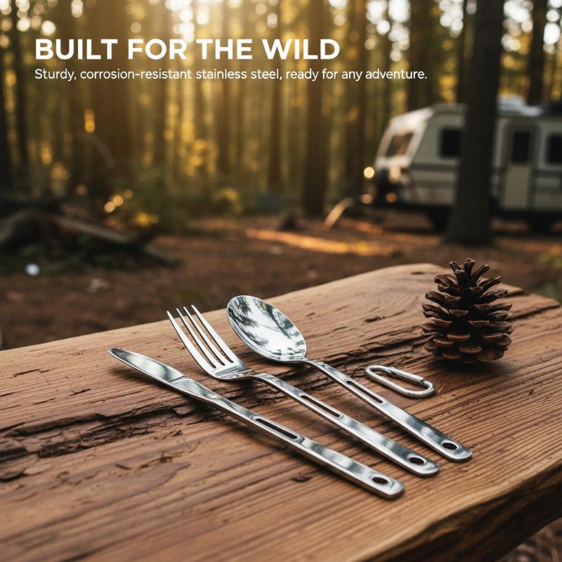 Outdoor Camping Cutlery Set 3P - Camping Cooking Knife Set ulasan dan harga