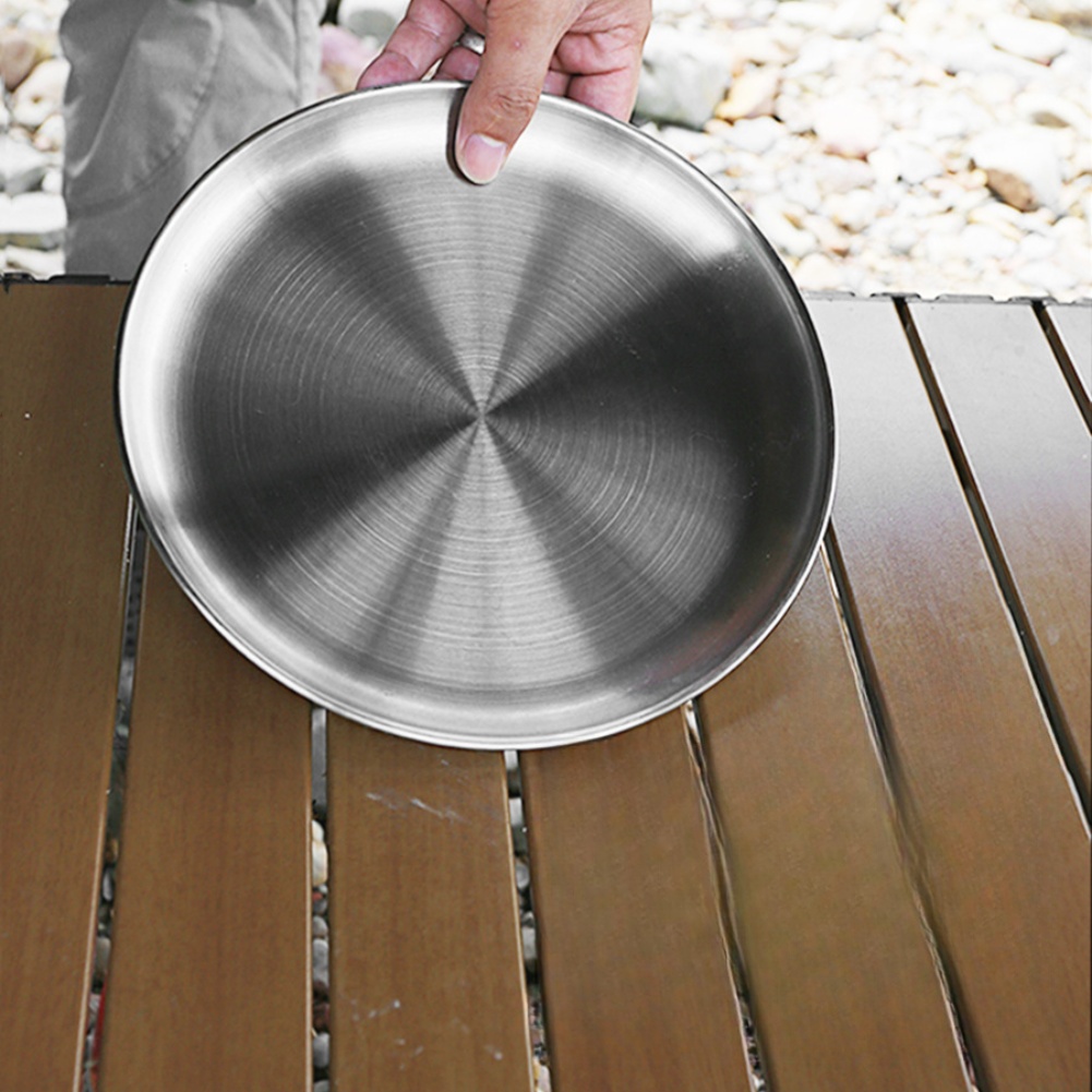 1 PCS  Stainless Steel  Plates - Camping Cooking Cutlery Set ulasan dan harga