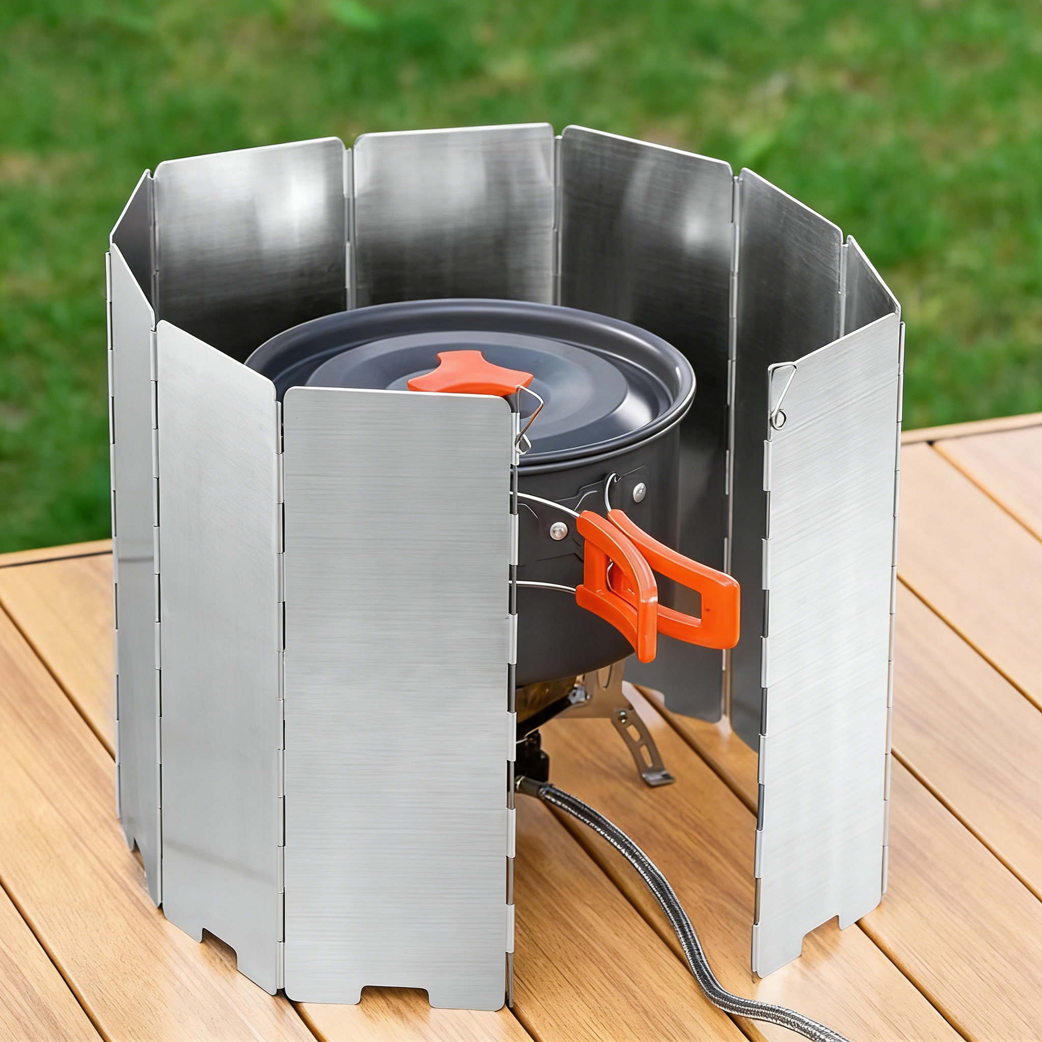 8 Plates Aluminum Windscreen S - Camping Cooking Windshield ulasan dan harga