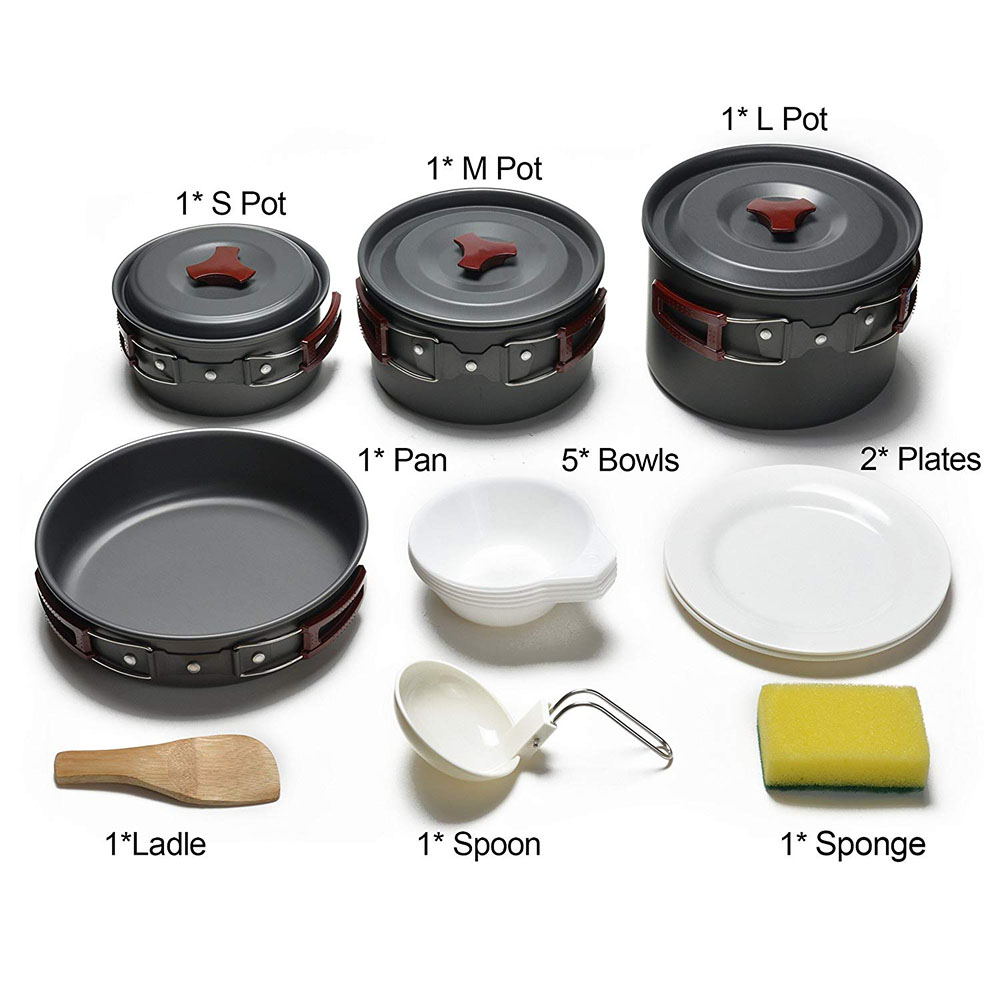 Outdoor Camping Cookware Kit N - Camping Cooking Ware Set ulasan dan harga