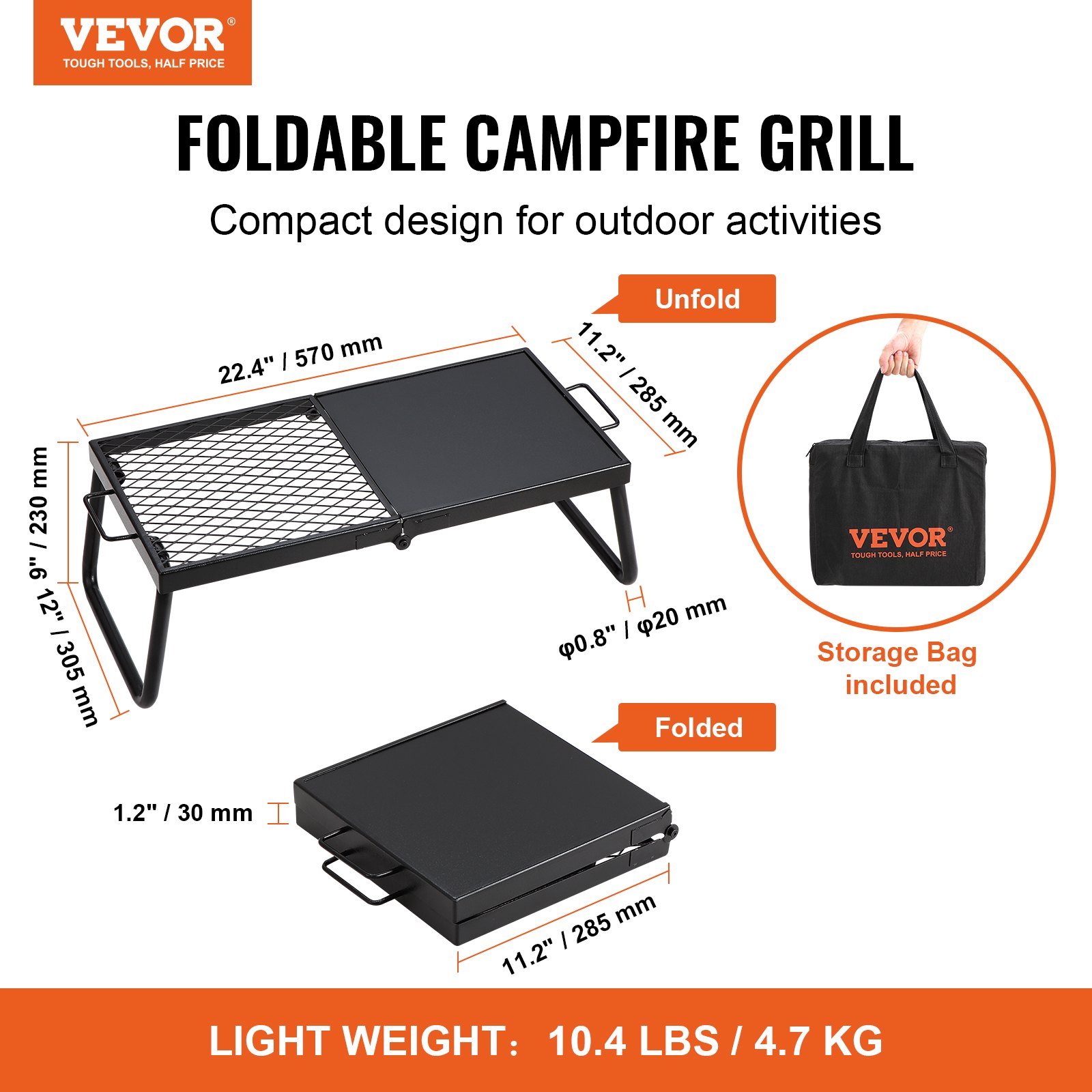 Folding Campfire Grill, Heavy  - Camping Cooking Over Fire ulasan dan harga