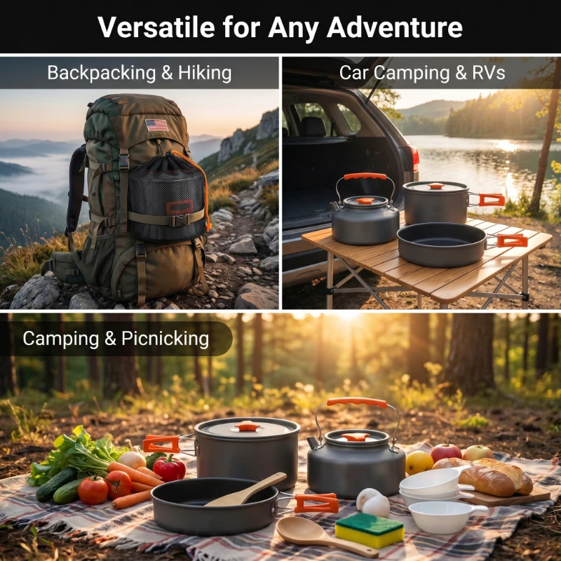Camping Cookware Set Outdoor P - Camping Cooking Ware Set ulasan dan harga
