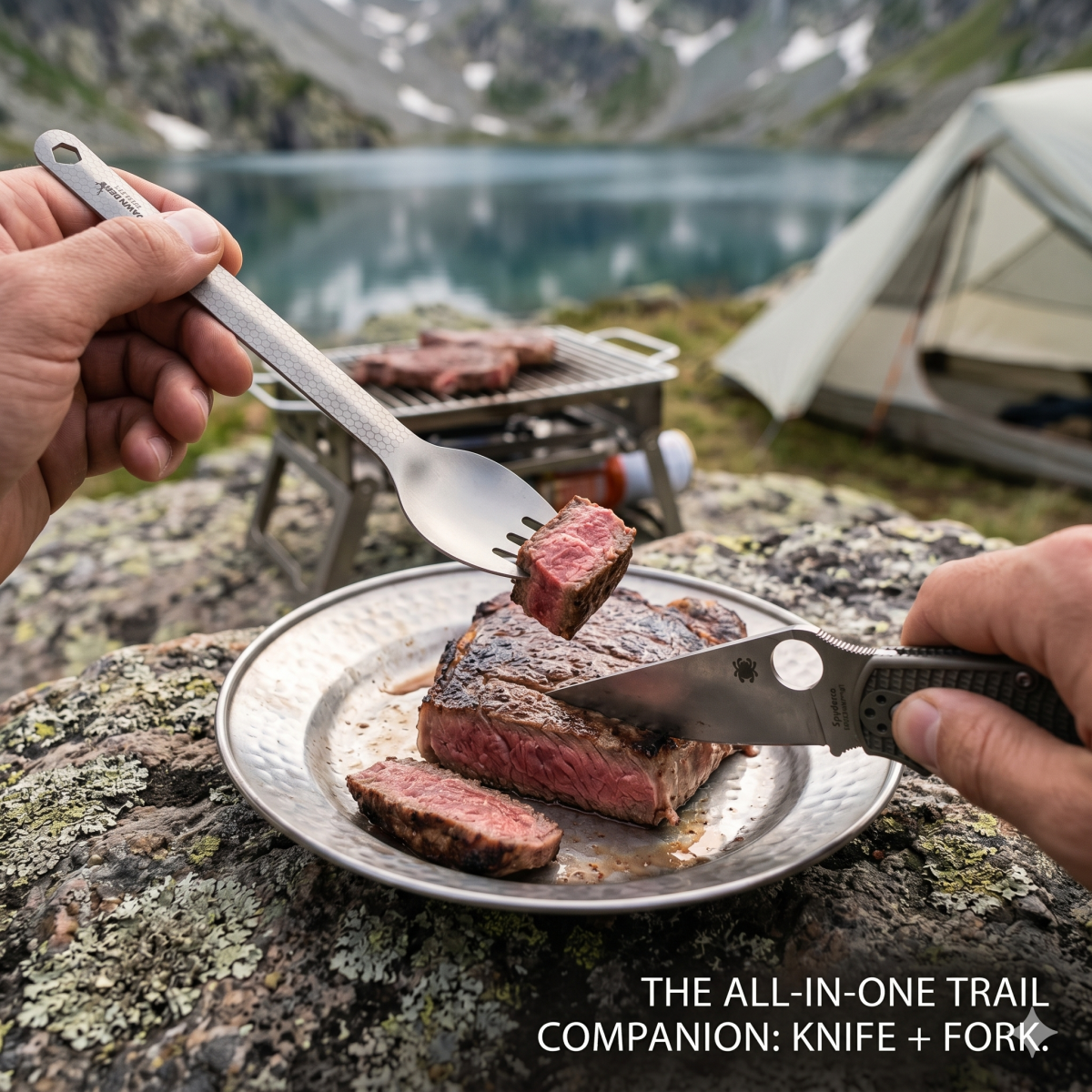 DAWN DEER 3-in-1 Titanium Spor - Camping Cooking And Dining Set ulasan dan harga