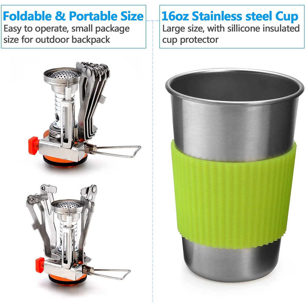 Camping Cookware Kit with Stov - Camping Cooking Ware Set ulasan dan harga