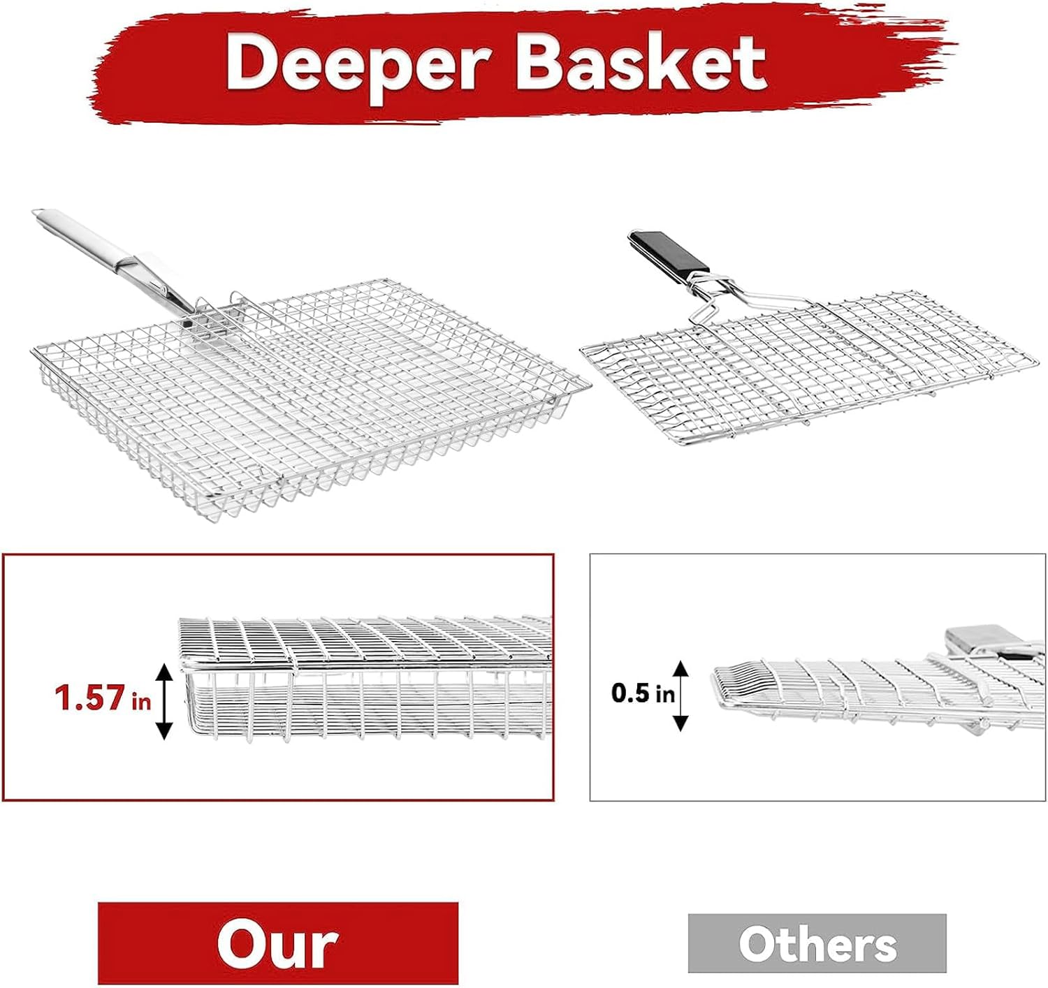 Extra Large Grill Basket For V - Camping Cooking Vegetables ulasan dan harga