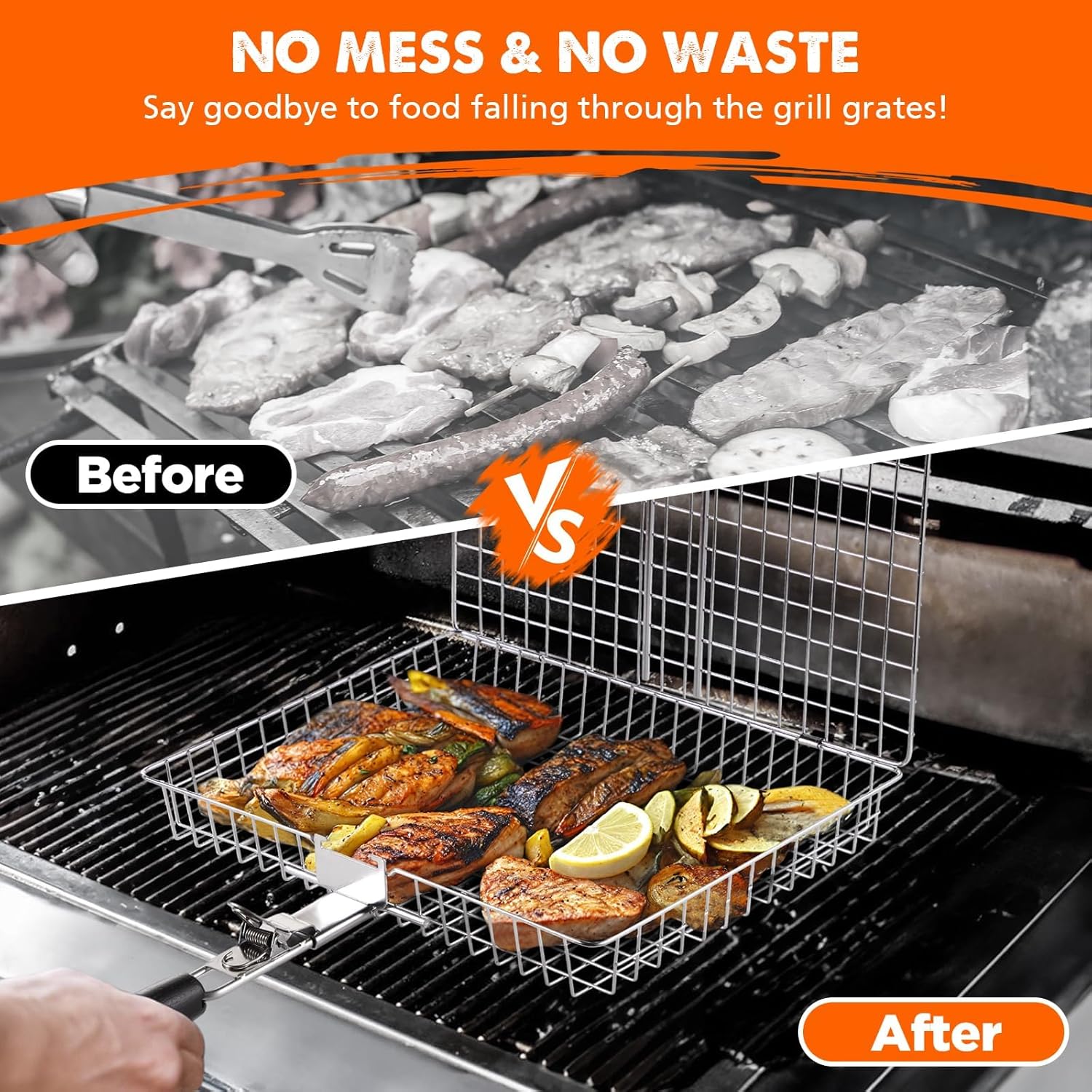Nesting Grill Baskets 2pcs Gri - Camping Cooking Vegetables ulasan dan harga