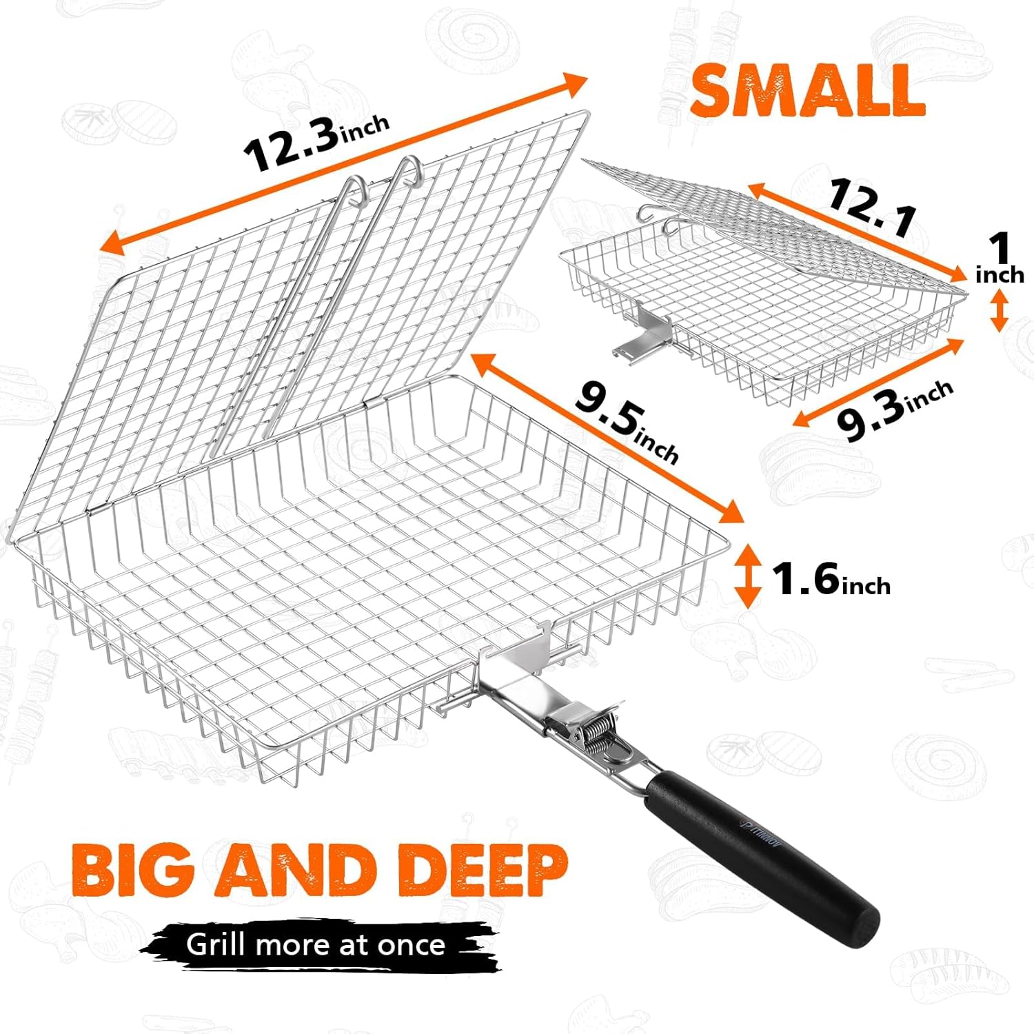 Nesting Grill Baskets 2pcs Gri - Camping Cooking Vegetables ulasan dan harga